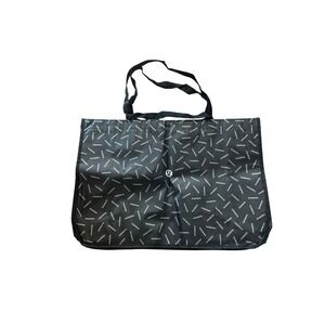 Lululemon Reusable Shopping Tote Bag Black White Logo Print Carry All
